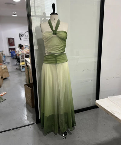 Halter Crop Top & Maxi Skirt Set