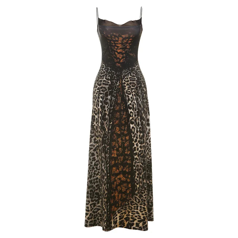 Leopard Strappy Bodycon Maxi Dress | MzStar Fashion | view 7
