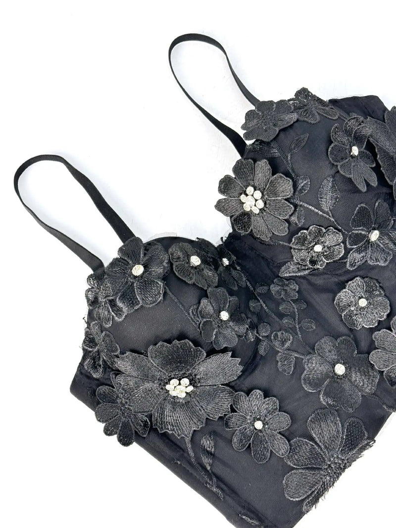 3D Floral Mesh Corset Top | MzStar Fashion | view 4
