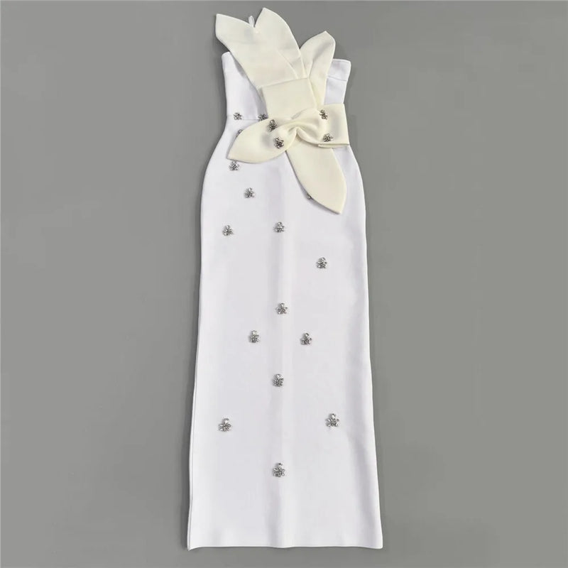 Diamond Bow Bandage Midi Dress | MzStar Fashion | view 7