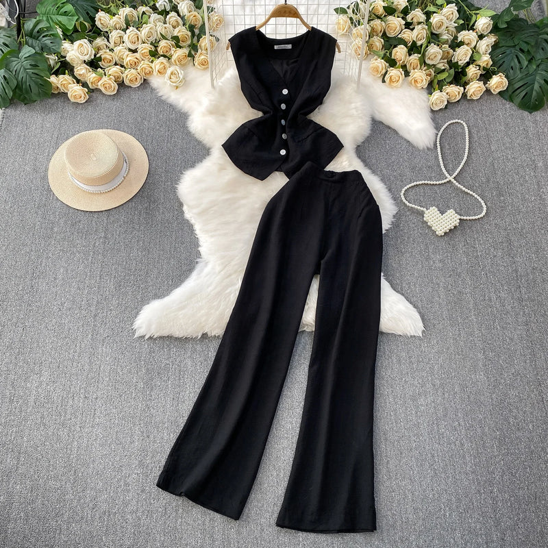 Sleeveless Vest & Trousers Set | MzStar Fashion | view 5