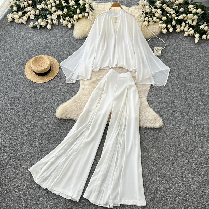 Lantern Sleeve Two-Piece Set | MzStar Fashion | view 3