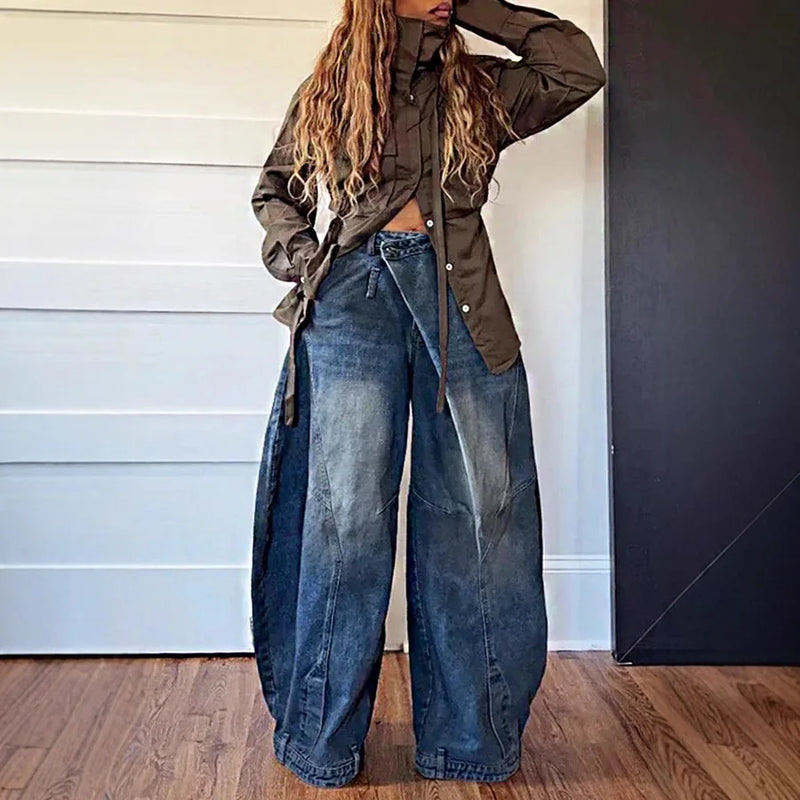 Retro Washed Loose Jeans | MzStar Fashion | view 4