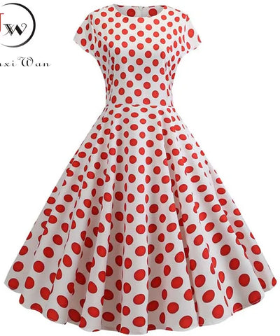Polka Dot Swing Midi Dress