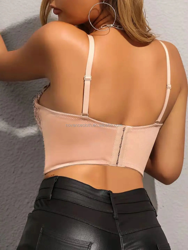 Lace Diamond Bra Top | MzStar Fashion | view 3