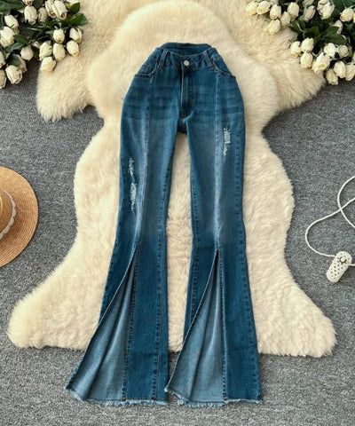 Retro High-Waist Slim Jeans | MzStar Fashion