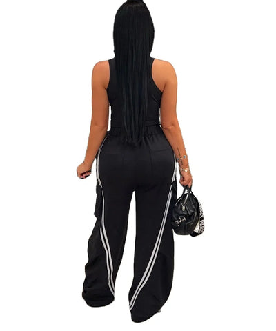 Striped Patchwork Straight Pants
