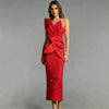 Diamond Bow Bandage Midi Dress | MzStar Fashion