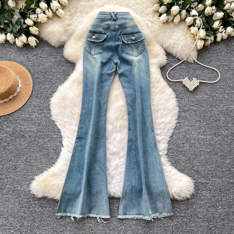 Vintage Print High-Waist Jeans | MzStar Fashion | view 4