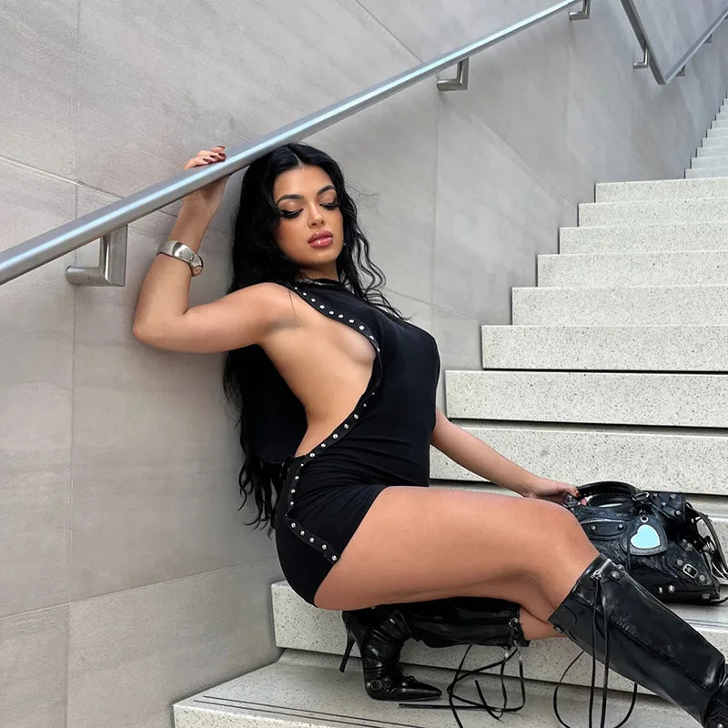 Eyelet Cut-Out Mini Dress | MzStar Fashion | view 4