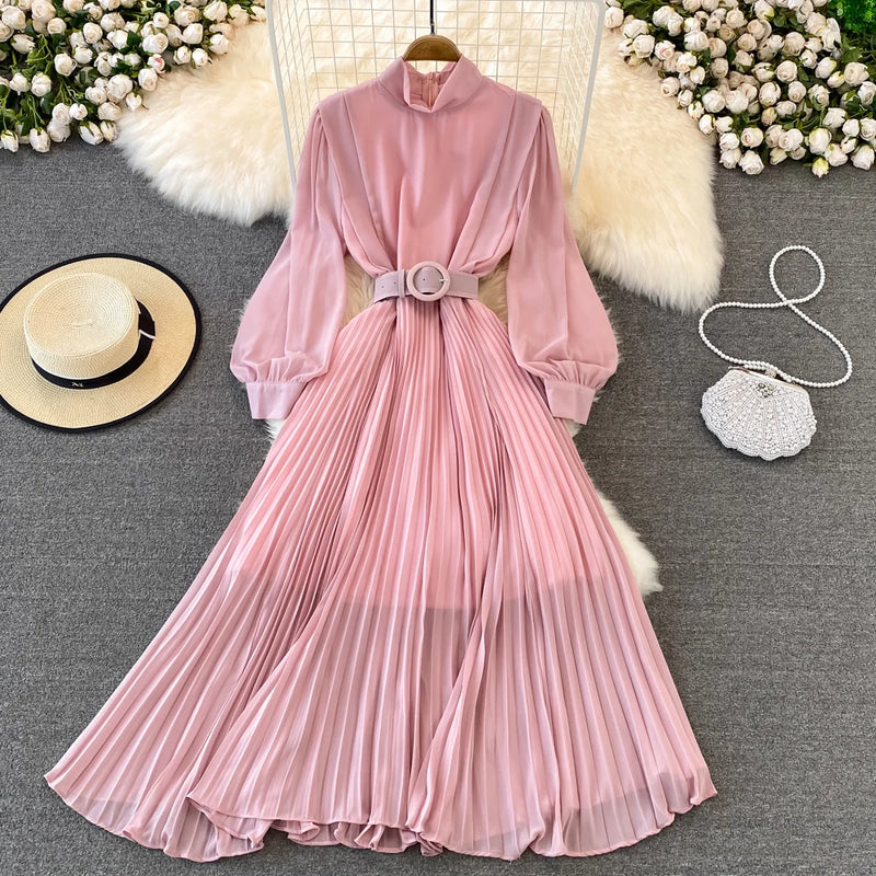 Pleated Taffeta Midi Dress | MzStar Fashion | view 8