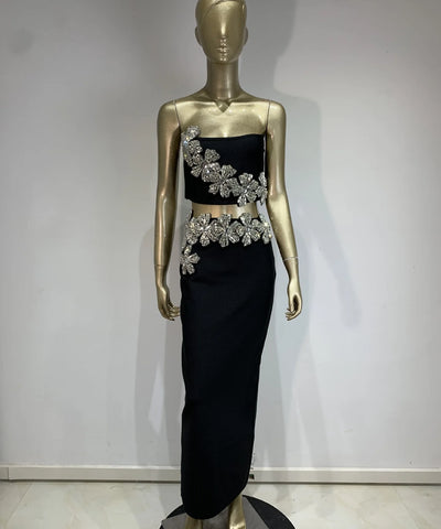 Crystal Bandage Two-Piece Dress Set