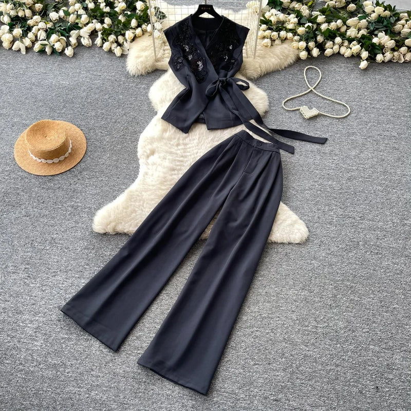 Button Vest & Pants Set | MzStar Fashion | view 3