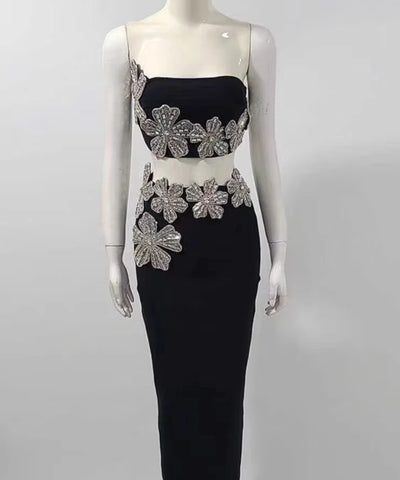 Crystal Bandage Two-Piece Dress Set | MzStar Fashion