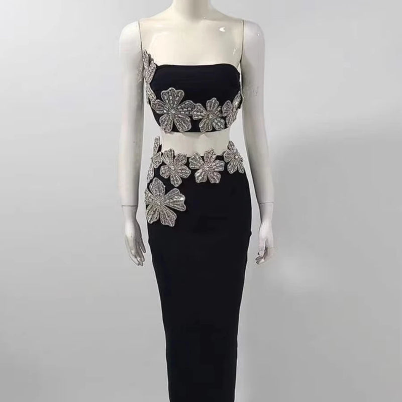 Crystal Bandage Two-Piece Dress Set | MzStar Fashion