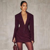 Ruched V-Neck Splice Mini Dress | MzStar Fashion | view 8