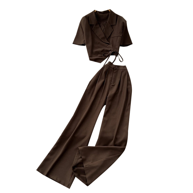 Notch Collar Top & Pants Set | MzStar Fashion | view 5