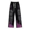 Graffiti Color-Block Denim Work Pants | MzStar Fashion | view 5