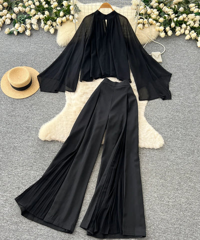 Lantern Sleeve Two-Piece Set
