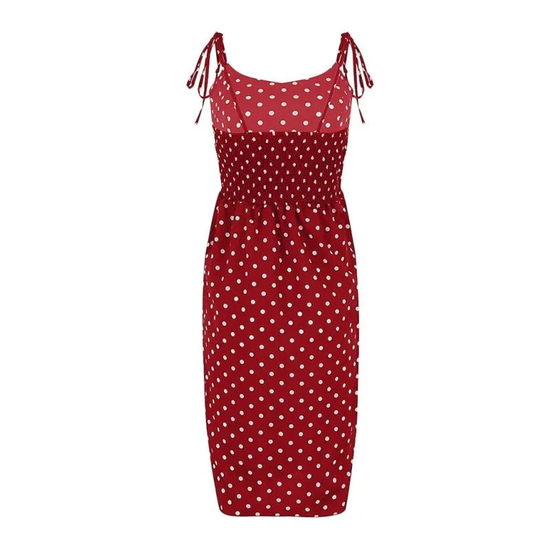 Polka Dot Pleated Sundress | MzStar Fashion | view 6