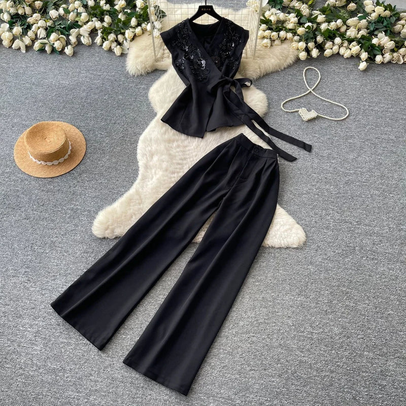 Button Vest & Pants Set | MzStar Fashion