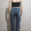Rhinestone Tassel Multi-Pocket Jeans | MzStar Fashion | view 6