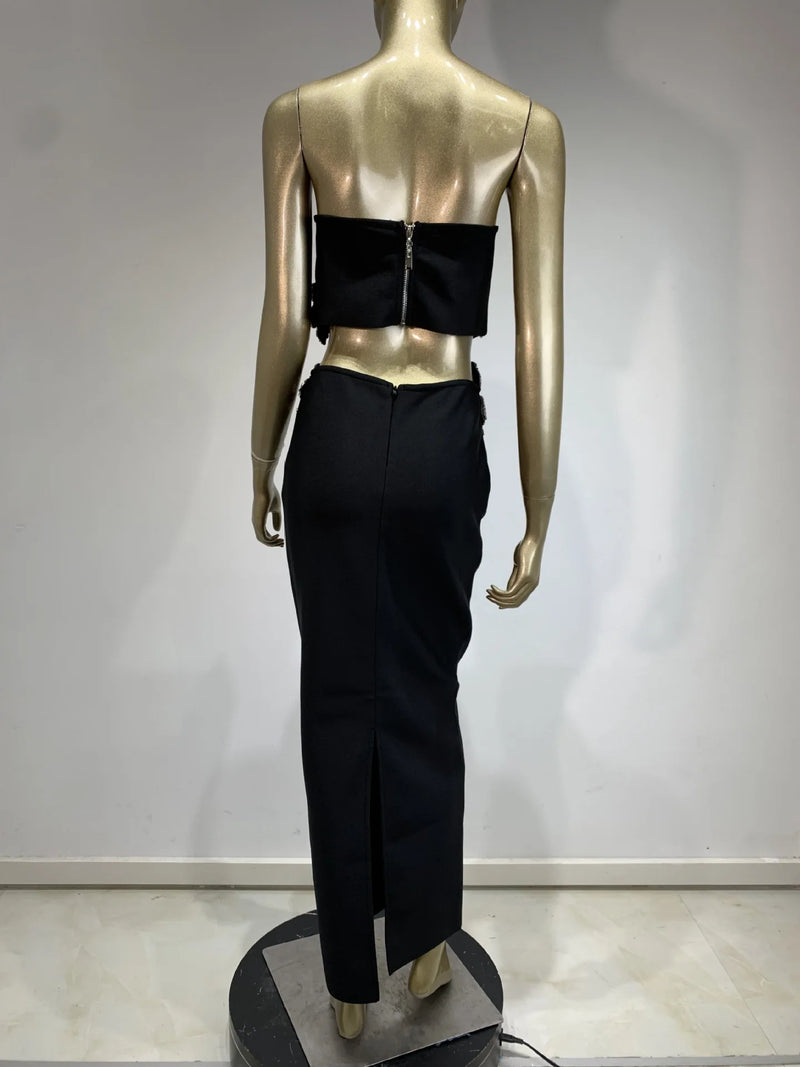 Crystal Bandage Two-Piece Dress Set | MzStar Fashion | view 6