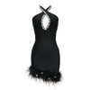 Rhinestone Feather Bodycon Dress | MzStar Fashion | view 4
