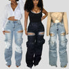 Rhinestone Stretch Cargo Jeans | MzStar Fashion