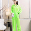Pleated Polo Top & Pants Set | MzStar Fashion | view 3