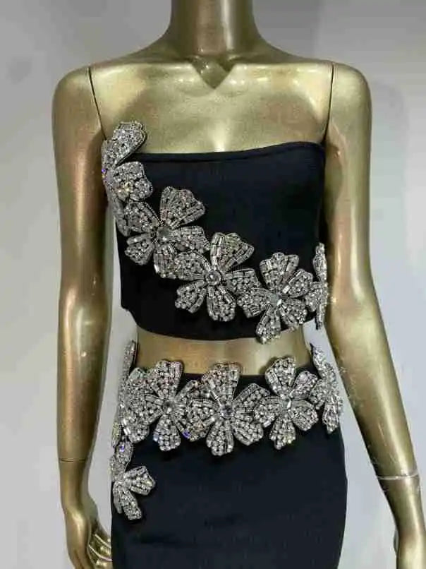 Crystal Bandage Two-Piece Dress Set | MzStar Fashion | view 3