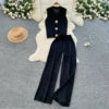 Rhinestone Knit & Mesh Skirt Set | MzStar Fashion | view 8