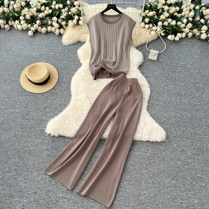 Boho Tassel Halter Knit Set | MzStar Fashion | view 2