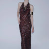 Mesh Sequin Halter Gown | MzStar Fashion | view 8