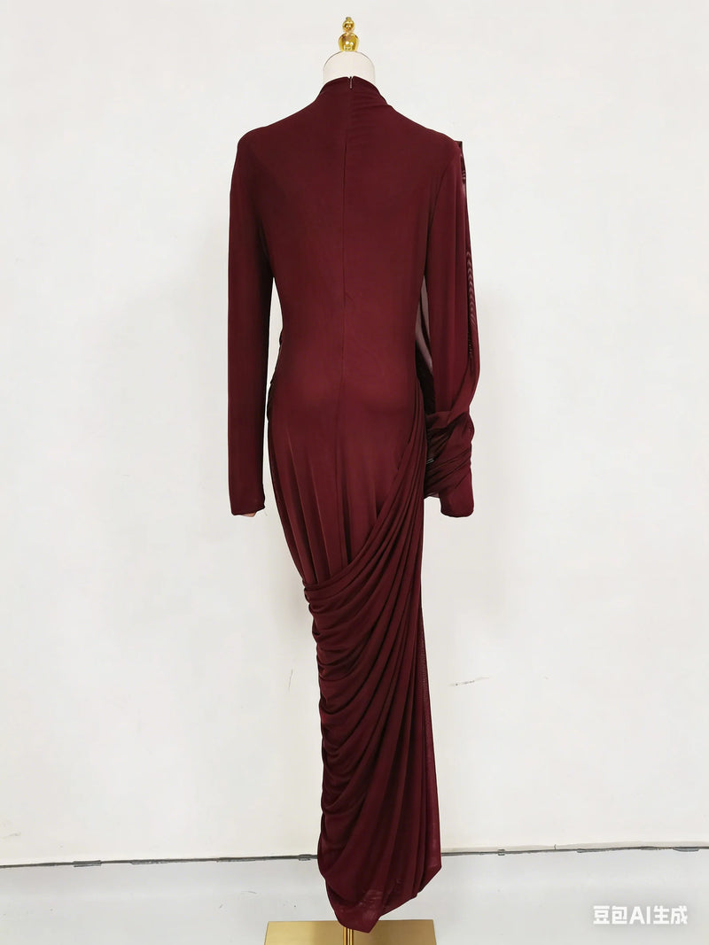 Modest Ruffle Knit Maxi Dress | MzStar Fashion | view 3