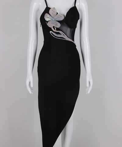 Diamond Slip Slit Maxi Dress