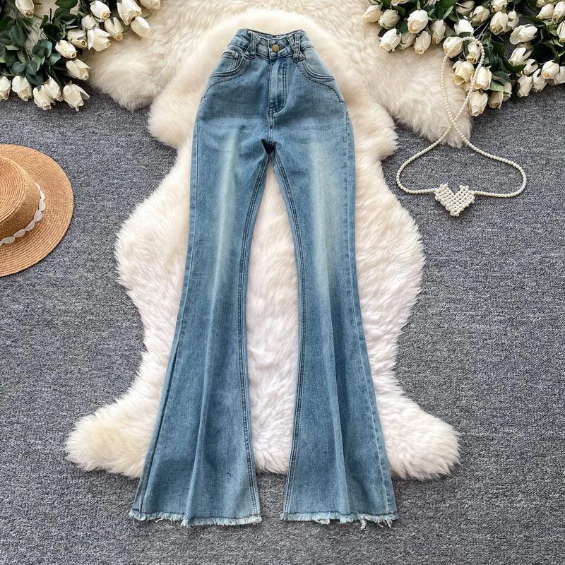 Vintage Print High-Waist Jeans | MzStar Fashion