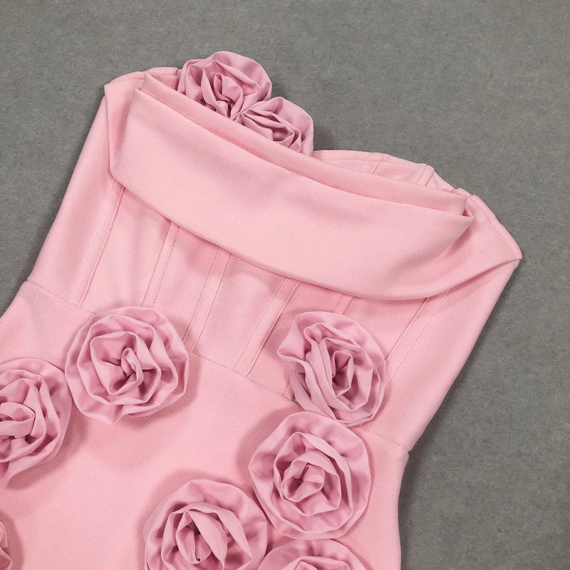 Strapless Ruffle Floral Maxi Dress | MzStar Fashion | view 3