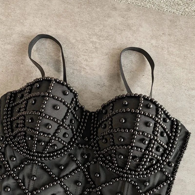 Pearl Bandeau Corset Top | MzStar Fashion | view 3