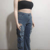 Rhinestone Tassel Multi-Pocket Jeans | MzStar Fashion | view 5