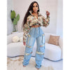 Floral Crop Jacket & Jeans Set | MzStar Fashion | view 2