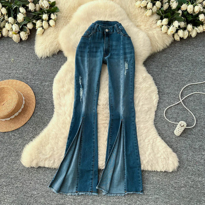 Retro High-Waist Slim Jeans | MzStar Fashion | view 7