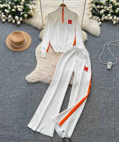 Letter Knit Jogger Set
