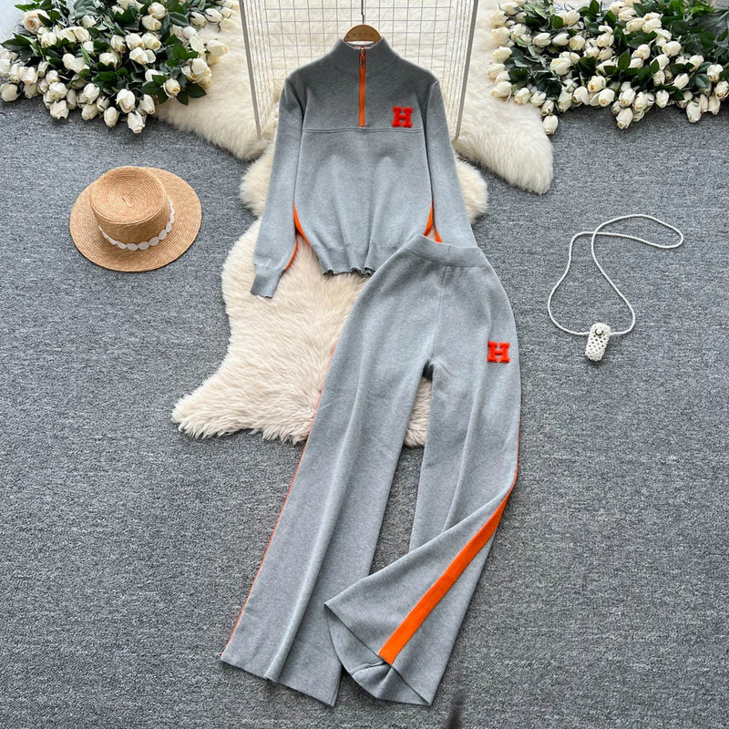 Letter Knit Jogger Set | MzStar Fashion | view 6