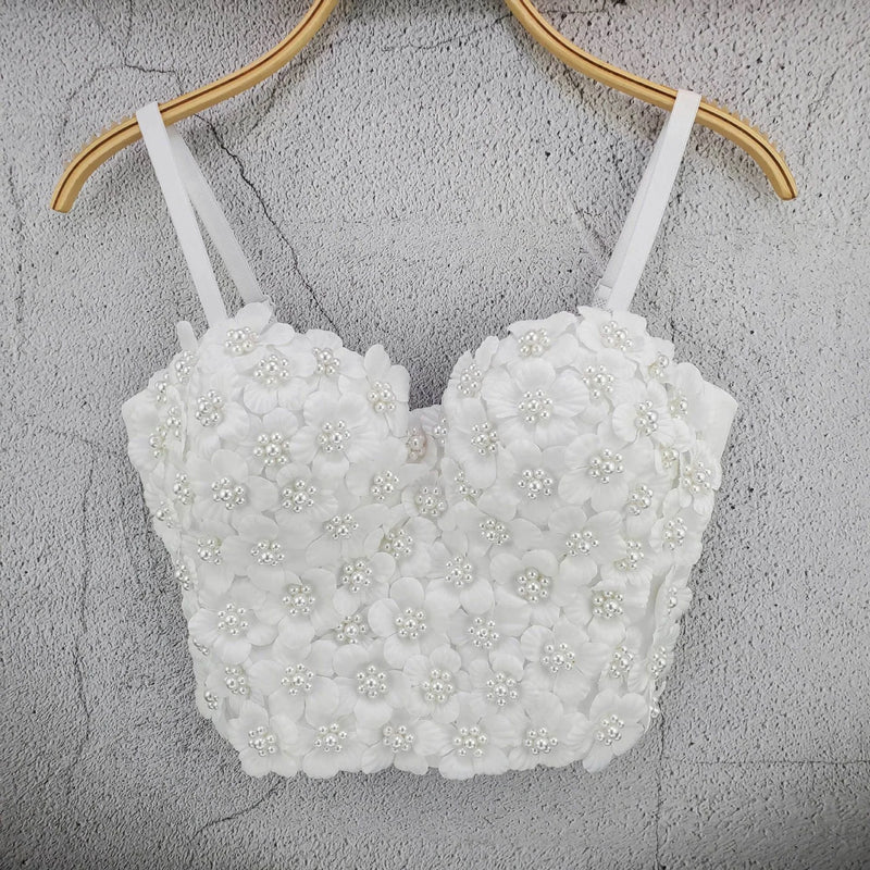 Beaded Flower Tube Top | MzStar Fashion