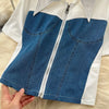 Denim Splice Top & Pants Set | MzStar Fashion | view 5