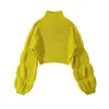Lantern Sleeve Knit Crop Sweater | MzStar Fashion | view 7