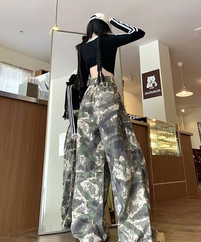 Camo High-Waist Overalls