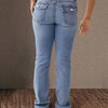 Double-Button Slim Blue Jeans | MzStar Fashion | view 3