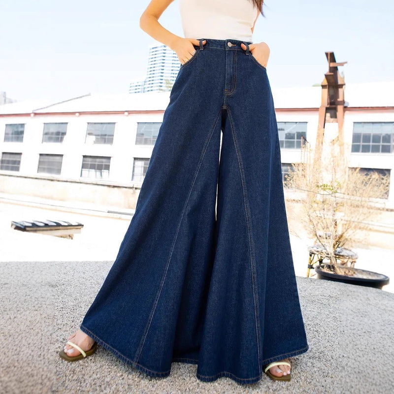 Washed Stretch Wide-Leg Jeans | MzStar Fashion | view 6